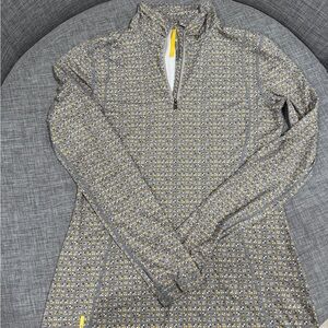 Lole Gray and Yellow Patterned Top